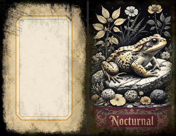 Junk Journal Spreads: 75 Open Book Planner Pages - Gothic Bestiary - Commercial Use — image 28