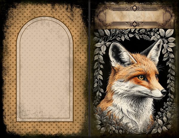 Junk Journal Spreads: 75 Open Book Planner Pages - Gothic Bestiary - Commercial Use — image 31