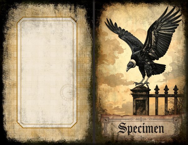 Junk Journal Spreads: 75 Open Book Planner Pages - Gothic Bestiary - Commercial Use — image 35
