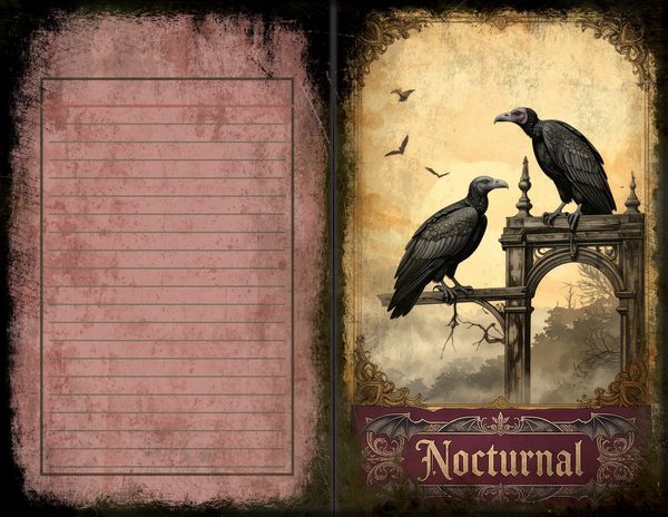 Junk Journal Spreads: 75 Open Book Planner Pages - Gothic Bestiary - Commercial Use — image 38