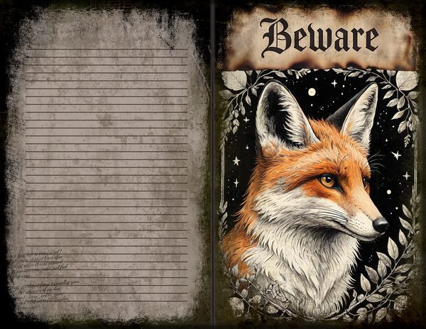 Junk Journal Spreads: 75 Open Book Planner Pages - Gothic Bestiary - Commercial Use — image 40