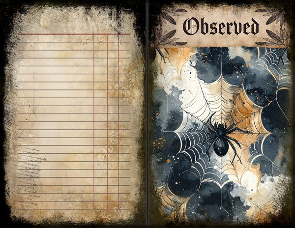 Junk Journal Spreads: 75 Open Book Planner Pages - Gothic Bestiary - Commercial Use — image 41