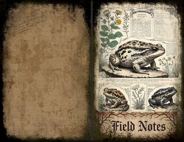 Junk Journal Spreads: 75 Open Book Planner Pages - Gothic Bestiary - Commercial Use — image 43