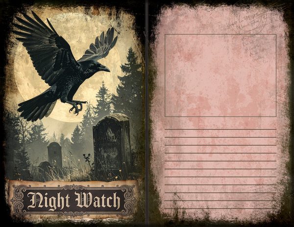 Junk Journal Spreads: 75 Open Book Planner Pages - Gothic Bestiary - Commercial Use — image 45