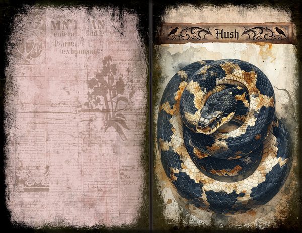Junk Journal Spreads: 75 Open Book Planner Pages - Gothic Bestiary - Commercial Use — image 46