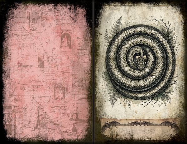 Junk Journal Spreads: 75 Open Book Planner Pages - Gothic Bestiary - Commercial Use — image 49