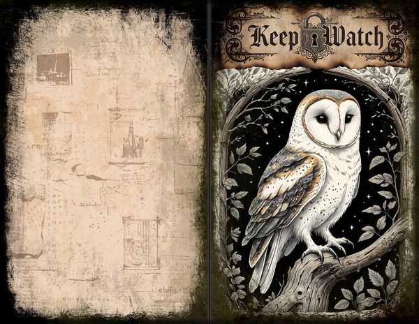 Junk Journal Spreads: 75 Open Book Planner Pages - Gothic Bestiary - Commercial Use — image 51