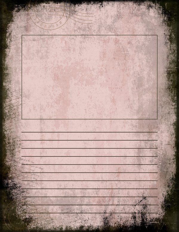 Journal Writing Pages: 50 Lined Frames and Textures - Gothic Bestiary - Commercial Use — image 10