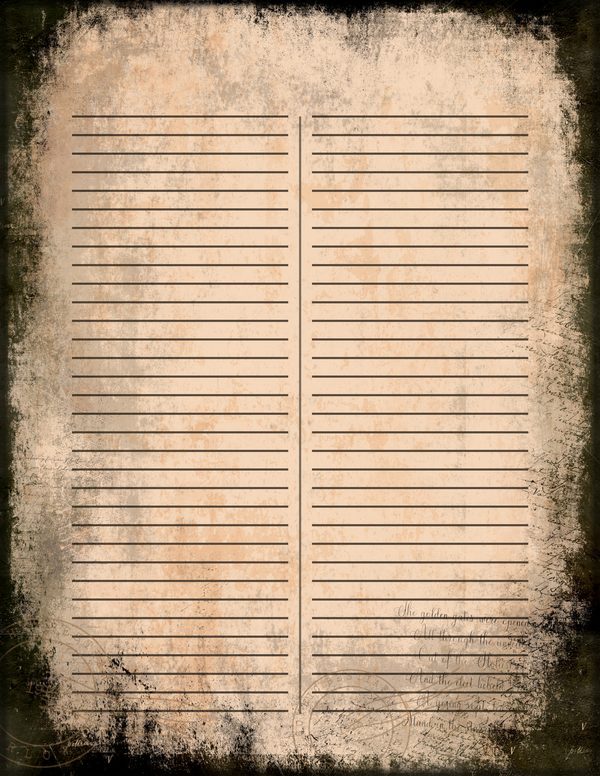 Journal Writing Pages: 50 Lined Frames and Textures - Gothic Bestiary - Commercial Use — image 13