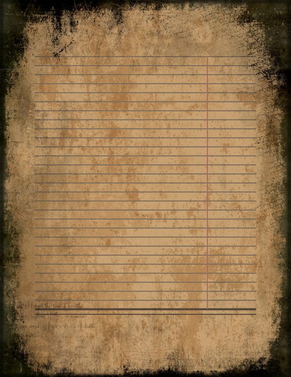 Journal Writing Pages: 50 Lined Frames and Textures - Gothic Bestiary - Commercial Use — image 15