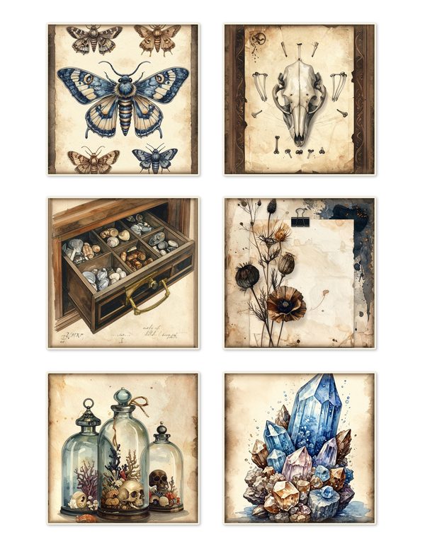 Ephemera Kit: 84 Printable Cards, Tags and Word Strips - Cabinet of Curiosities - Commercial Use — image 2