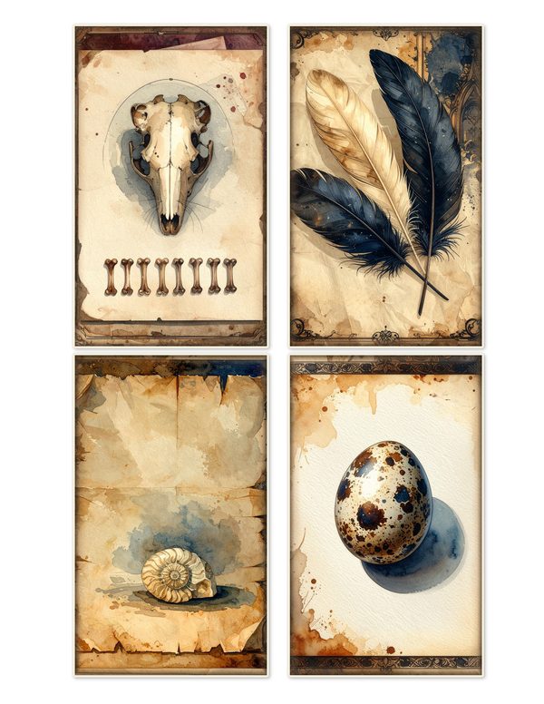 Ephemera Kit: 84 Printable Cards, Tags and Word Strips - Cabinet of Curiosities - Commercial Use — image 4