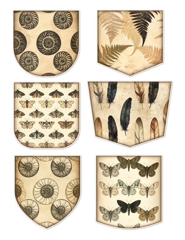 Ephemera Kit: 84 Printable Cards, Tags and Word Strips - Cabinet of Curiosities - Commercial Use — image 17