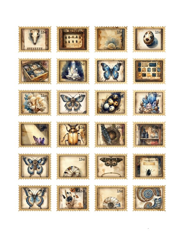 Ephemera Kit: 84 Printable Cards, Tags and Word Strips - Cabinet of Curiosities - Commercial Use — image 31