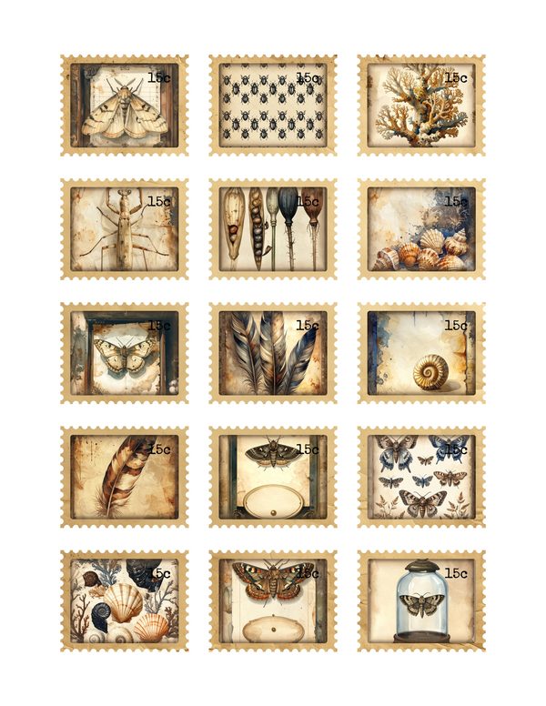 Ephemera Kit: 84 Printable Cards, Tags and Word Strips - Cabinet of Curiosities - Commercial Use — image 33