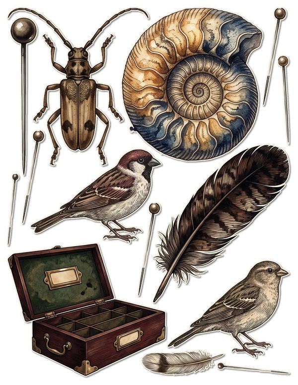 Ephemera Kit: 84 Printable Cards, Tags and Word Strips - Cabinet of Curiosities - Commercial Use — image 36