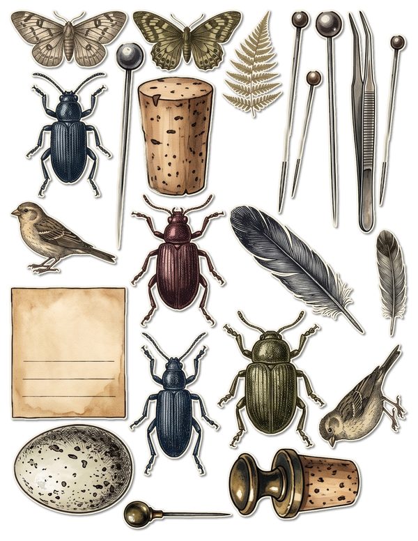 Ephemera Kit: 84 Printable Cards, Tags and Word Strips - Cabinet of Curiosities - Commercial Use — image 51
