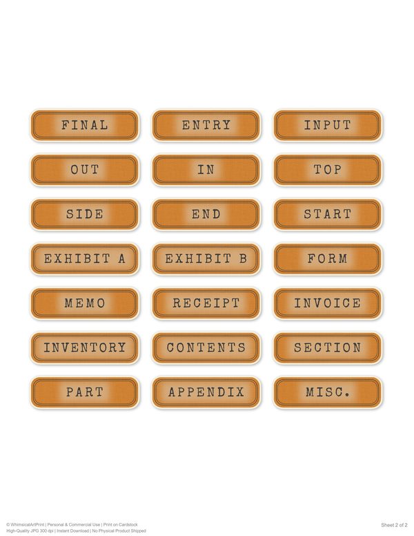 Ephemera Kit: 84 Printable Cards, Tags and Word Strips - Cabinet of Curiosities - Commercial Use — image 56