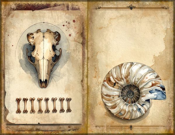 Junk Journal Spreads: 75 Open Book Planner Pages - Cabinet of Curiosities - Commercial Use — image 1