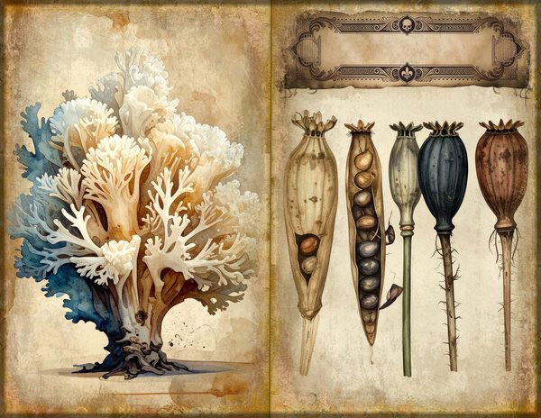 Junk Journal Spreads: 75 Open Book Planner Pages - Cabinet of Curiosities - Commercial Use — image 3