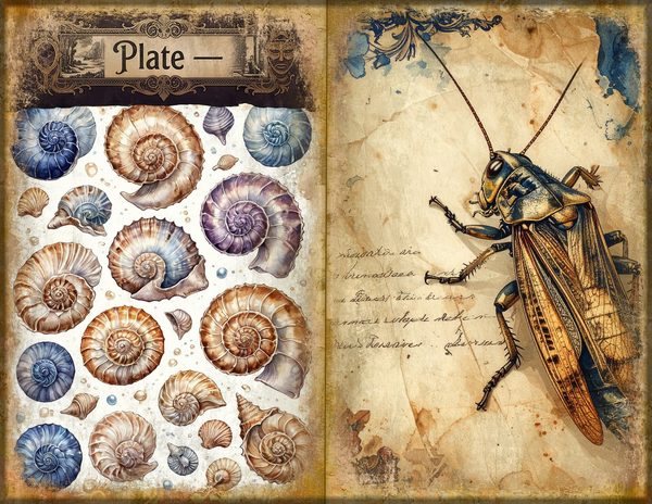 Junk Journal Spreads: 75 Open Book Planner Pages - Cabinet of Curiosities - Commercial Use — image 4