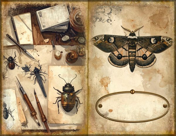 Junk Journal Spreads: 75 Open Book Planner Pages - Cabinet of Curiosities - Commercial Use — image 5