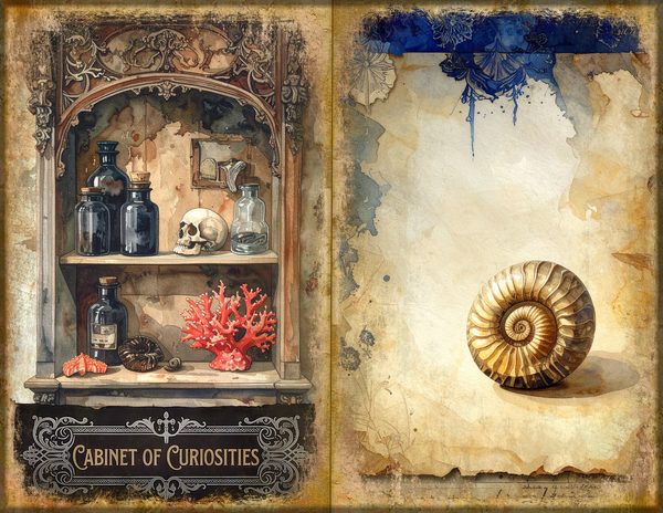 Junk Journal Spreads: 75 Open Book Planner Pages - Cabinet of Curiosities - Commercial Use — image 8
