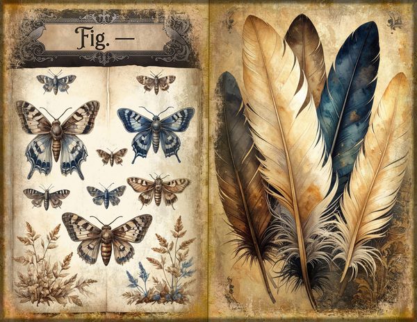 Junk Journal Spreads: 75 Open Book Planner Pages - Cabinet of Curiosities - Commercial Use — image 11