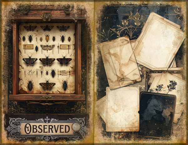 Junk Journal Spreads: 75 Open Book Planner Pages - Cabinet of Curiosities - Commercial Use — image 13