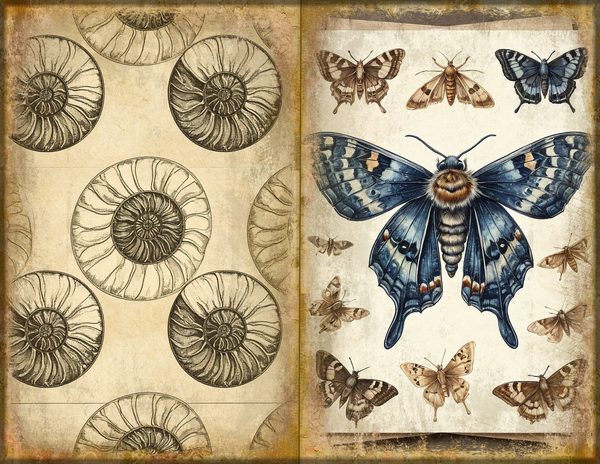 Junk Journal Spreads: 75 Open Book Planner Pages - Cabinet of Curiosities - Commercial Use — image 16