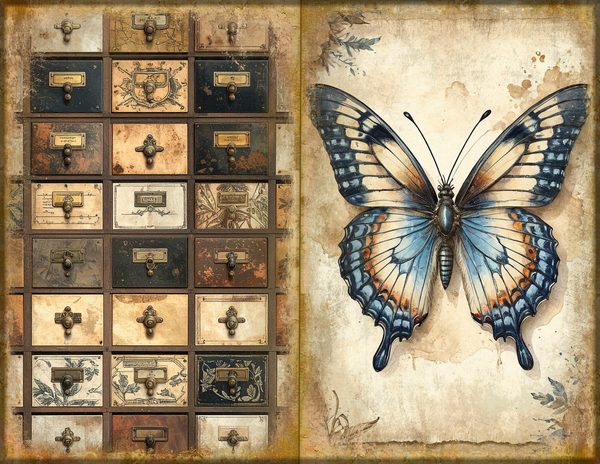 Junk Journal Spreads: 75 Open Book Planner Pages - Cabinet of Curiosities - Commercial Use — image 23