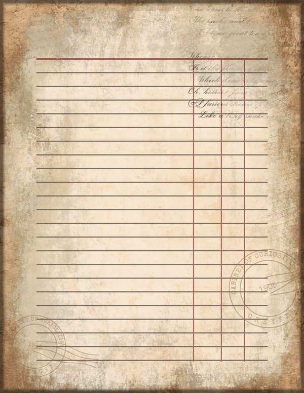 Journal Writing Pages: 50 Lined Frames and Textures - Cabinet of Curiosities - Commercial Use — image 11