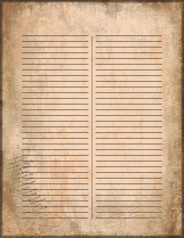 Journal Writing Pages: 50 Lined Frames and Textures - Cabinet of Curiosities - Commercial Use — image 13