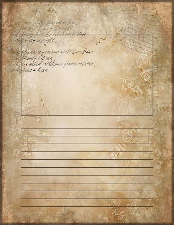 Journal Writing Pages: 50 Lined Frames and Textures - Cabinet of Curiosities - Commercial Use — image 20