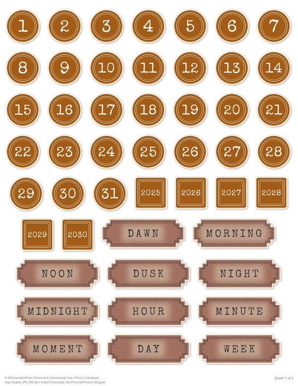 Word Strips and Labels: 16 Printable Journaling Sheets - Cabinet of Curiosities - Commercial Use — image 12