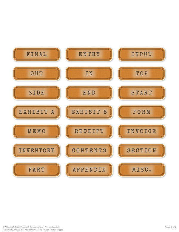 Word Strips and Labels: 16 Printable Journaling Sheets - Cabinet of Curiosities - Commercial Use — image 16