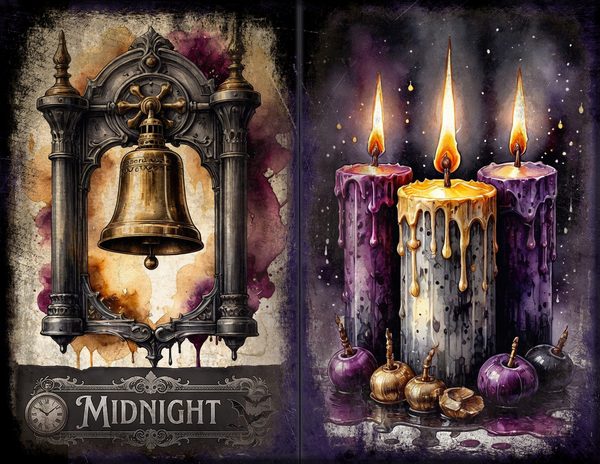 Junk Journal Spreads: 75 Open Book Planner Pages - Gothic Seance - Commercial Use — image 13