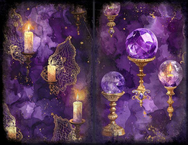 Junk Journal Spreads: 75 Open Book Planner Pages - Gothic Seance - Commercial Use — image 18