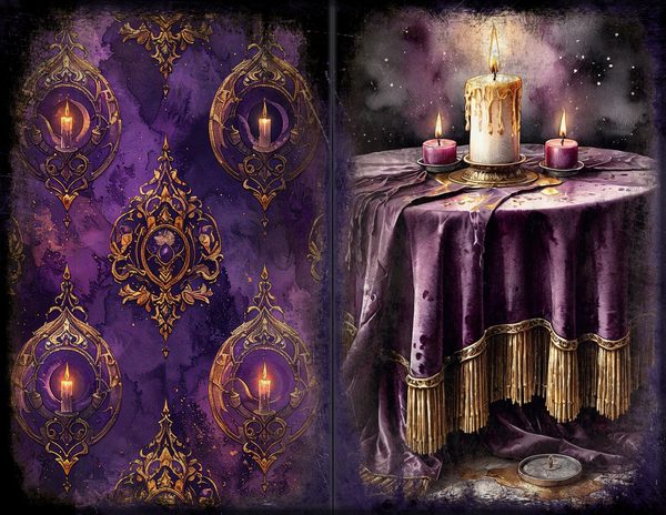 Junk Journal Spreads: 75 Open Book Planner Pages - Gothic Seance - Commercial Use — image 24