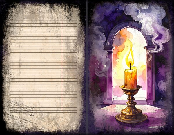 Junk Journal Spreads: 75 Open Book Planner Pages - Gothic Seance - Commercial Use — image 45