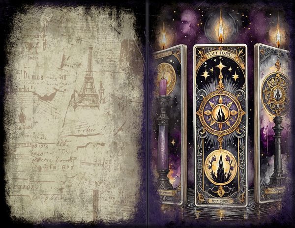 Junk Journal Spreads: 75 Open Book Planner Pages - Gothic Seance - Commercial Use — image 53