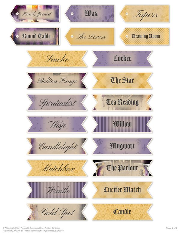 Word Strips and Labels: 17 Printable Journaling Sheets - Gothic Seance - Commercial Use — image 9