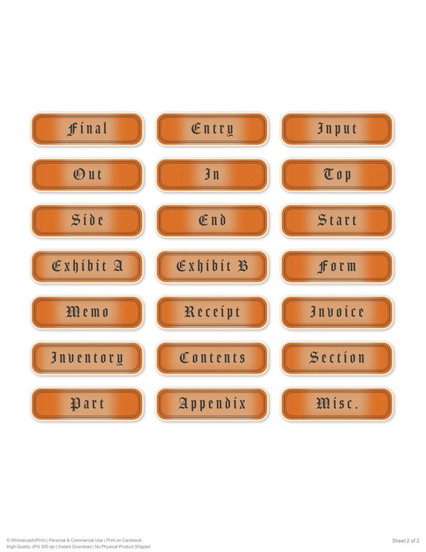 Word Strips and Labels: 17 Printable Journaling Sheets - Gothic Seance - Commercial Use — image 17