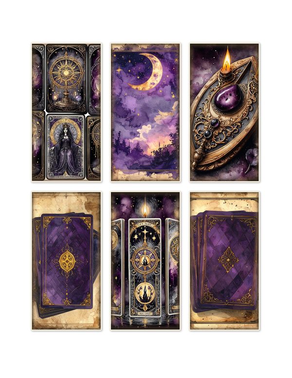 Ephemera Kit: 81 Printable Cards, Tags and Word Strips - Gothic Seance - Commercial Use — image 1