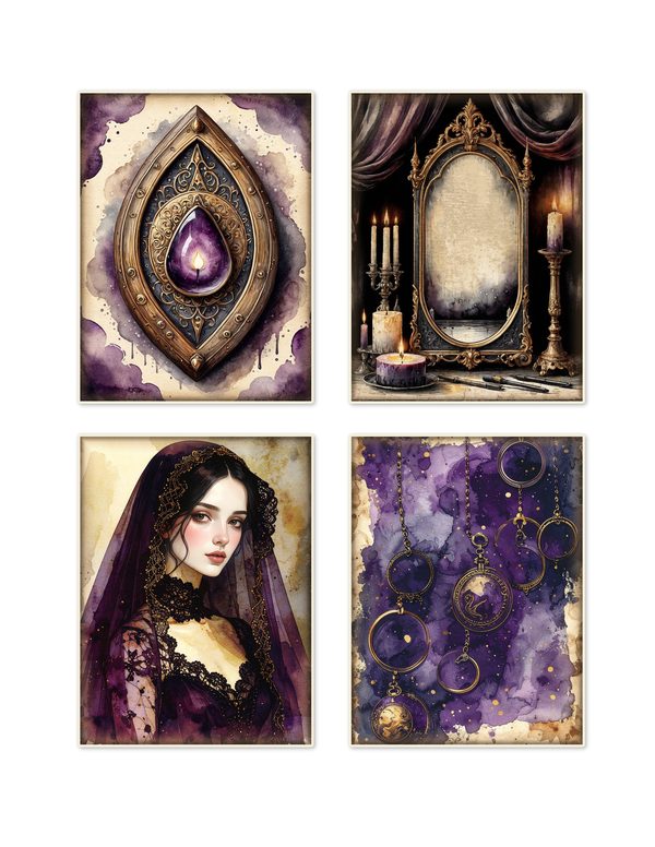 Ephemera Kit: 81 Printable Cards, Tags and Word Strips - Gothic Seance - Commercial Use — image 3