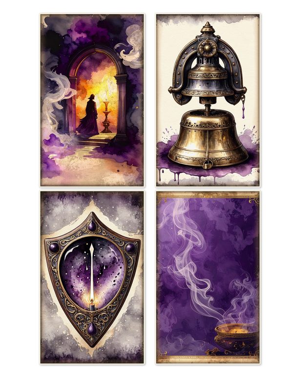 Ephemera Kit: 81 Printable Cards, Tags and Word Strips - Gothic Seance - Commercial Use — image 4