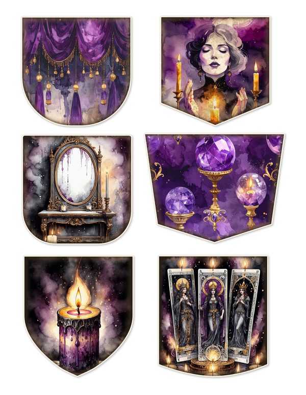 Ephemera Kit: 81 Printable Cards, Tags and Word Strips - Gothic Seance - Commercial Use — image 8