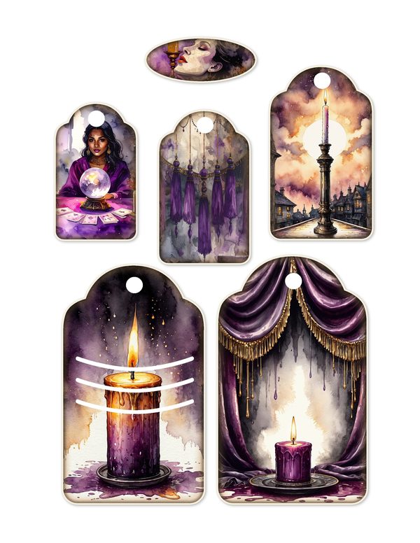 Ephemera Kit: 81 Printable Cards, Tags and Word Strips - Gothic Seance - Commercial Use — image 9