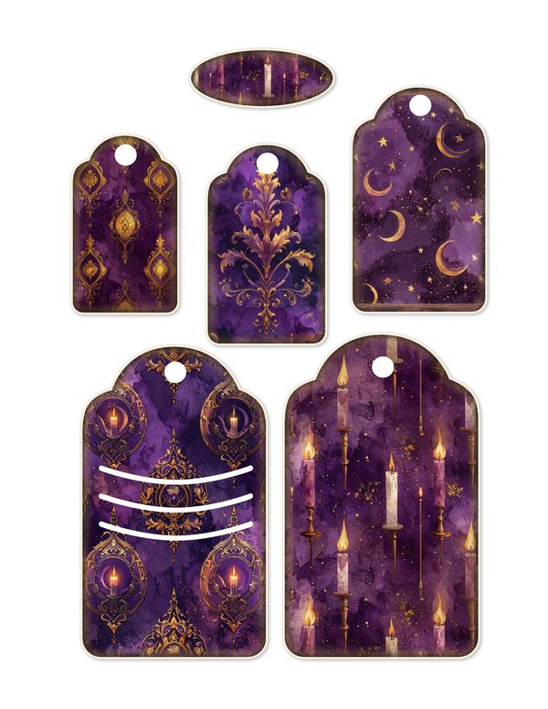 Ephemera Kit: 81 Printable Cards, Tags and Word Strips - Gothic Seance - Commercial Use — image 18