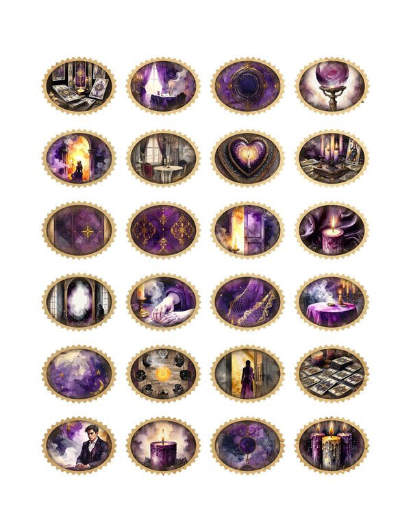 Ephemera Kit: 81 Printable Cards, Tags and Word Strips - Gothic Seance - Commercial Use — image 28